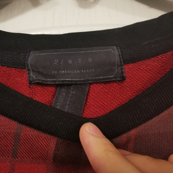 21 Men's Red Plaid Sweater/Sweat - Picture 2 of 3